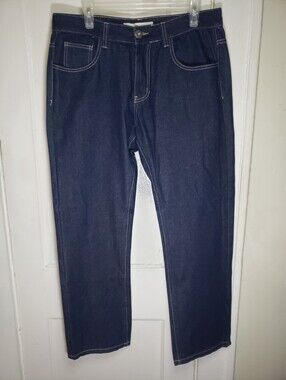 Tool Jeans Mens 36x32 Dark Wash Denim Skater Hip Hop Baggy Blue Altered 35x28